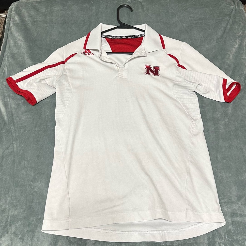 Adidas White Polo with Red Trim